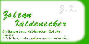 zoltan kaldenecker business card
