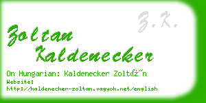 zoltan kaldenecker business card